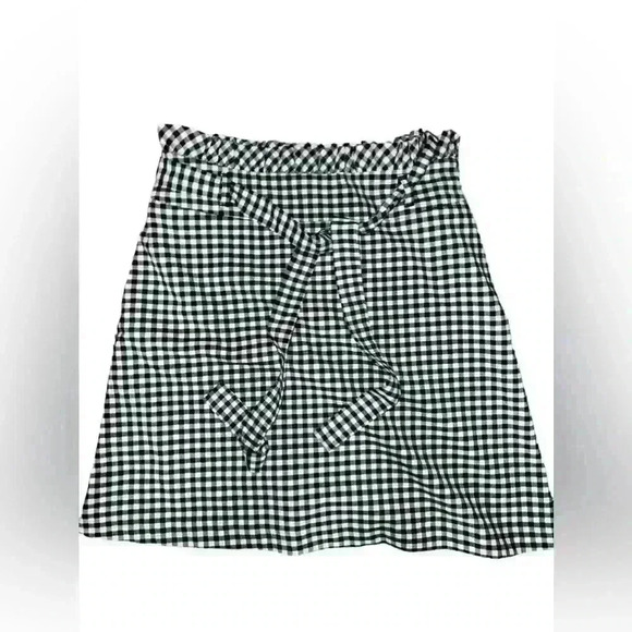 CYNTHIA ROWLEY High Waist Ruffle Trim Gingham , 10 Preppy Monochrome Emo - Picture 1 of 5